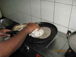 Bajra roti getting made